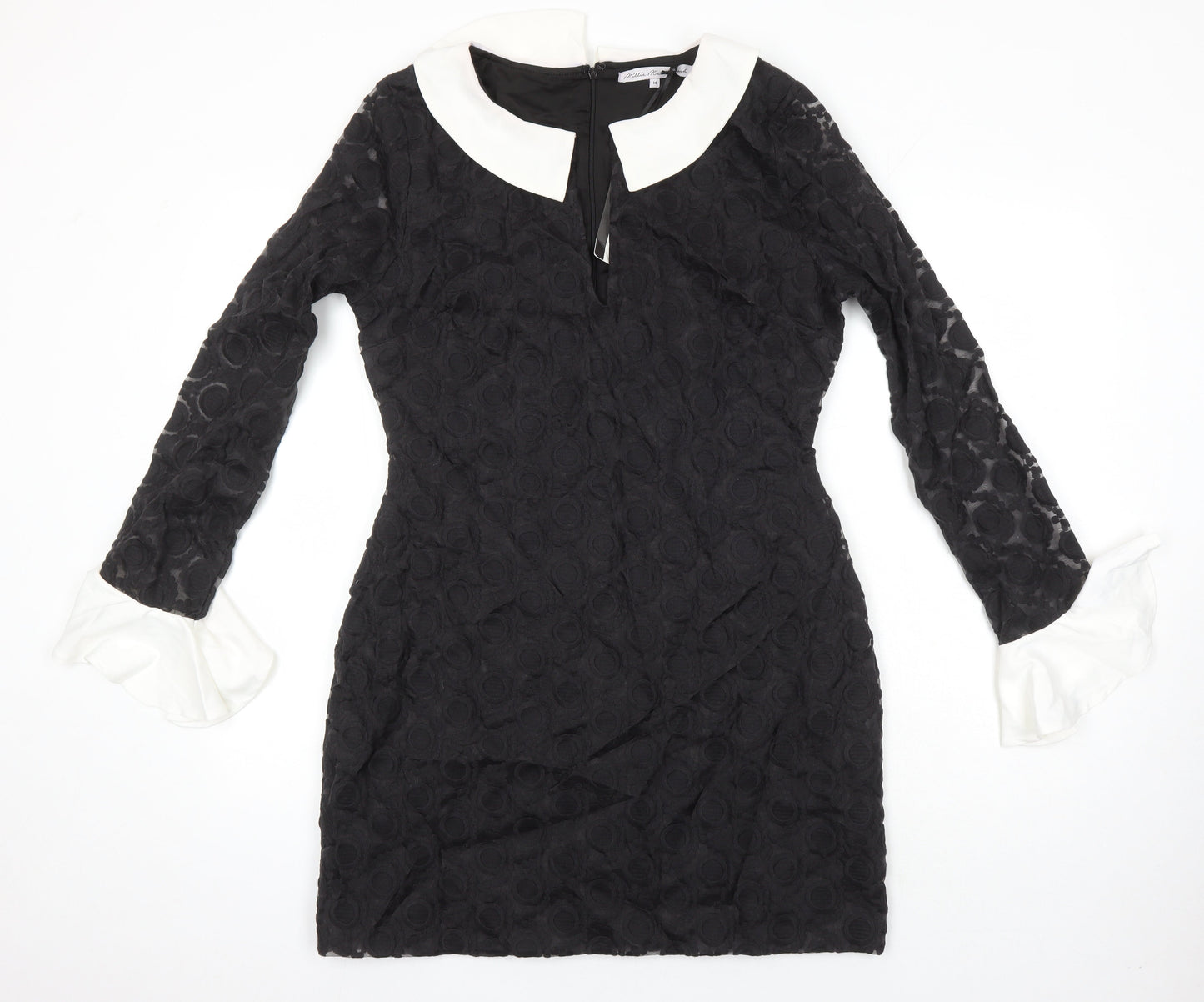 Millie Mackintosh Womens Black Polyester Shift Size 14 Collared