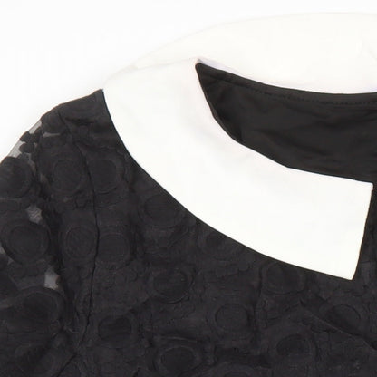 Millie Mackintosh Womens Black Polyester Shift Size 14 Collared