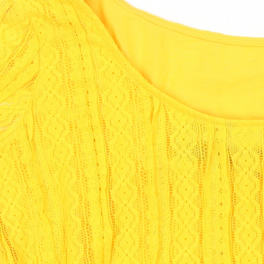 Womens UK Size 14 Dorothy Perkins Yellow Tunic Blouse