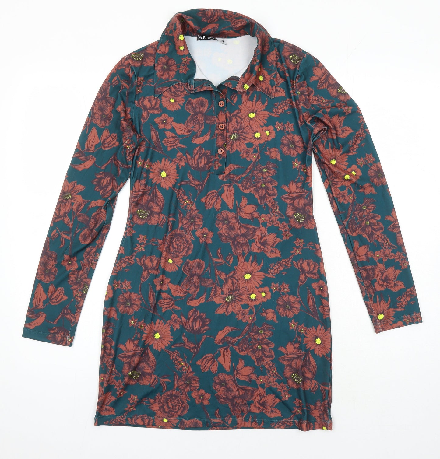 Womens UK Size S Zara Multicoloured Tunic Blouse