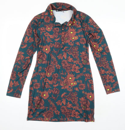 Womens UK Size S Zara Multicoloured Tunic Blouse