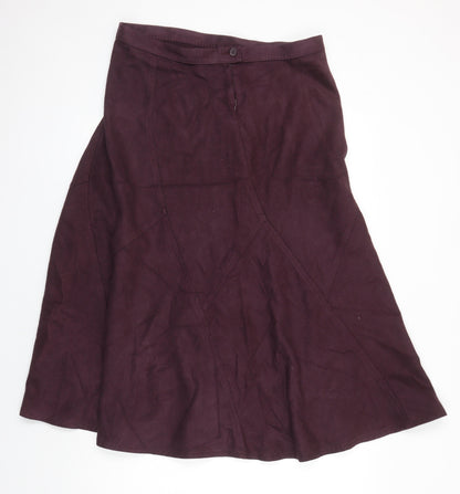 Marks and Spencer Womens Purple Polyester A-Line Skirt Size 16