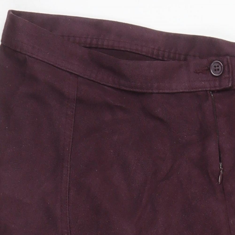 Marks and Spencer Womens Purple Polyester A-Line Skirt Size 16