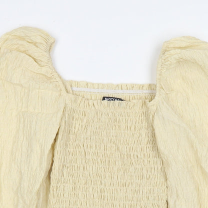 Womens UK Size 6 Nasty Gal Yellow Basic Blouse