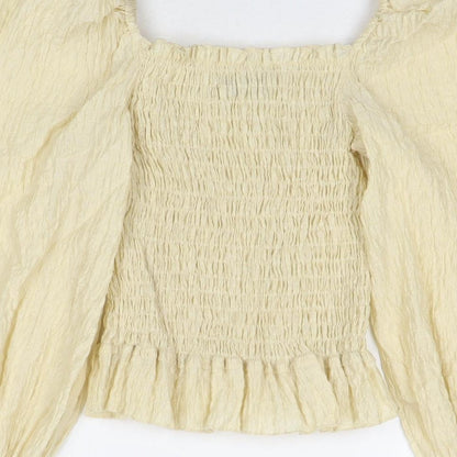 Womens UK Size 6 Nasty Gal Yellow Basic Blouse