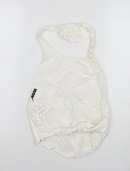 Womens UK Size S Zara White Basic Tank