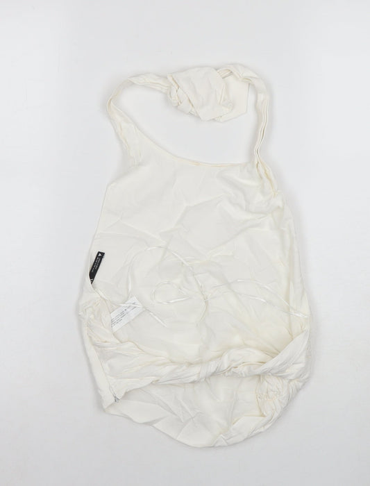 Womens UK Size S Zara White Basic Tank
