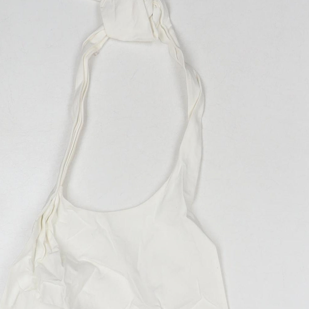 Womens UK Size S Zara White Basic Tank