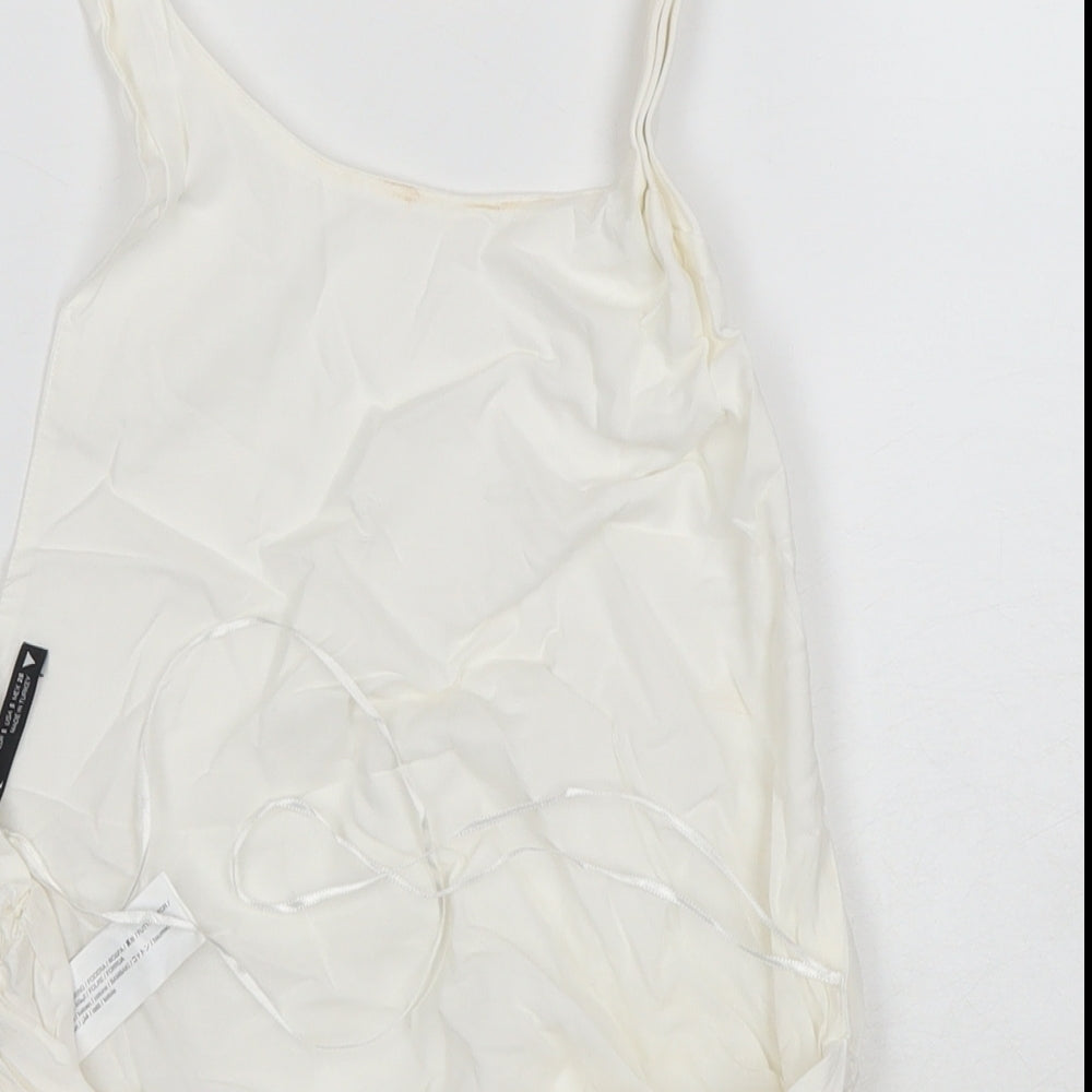 Womens UK Size S Zara White Basic Tank