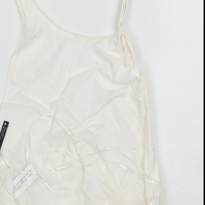 Womens UK Size S Zara White Basic Tank