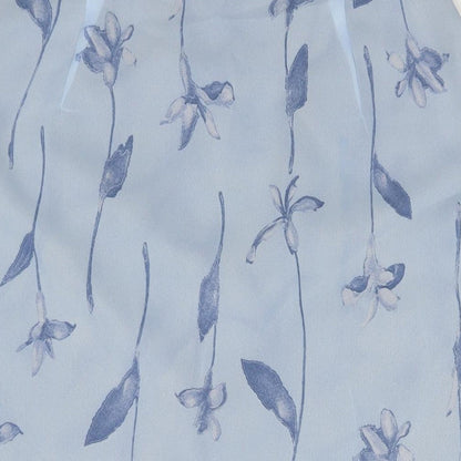 Classics Womens Blue Floral Polyester A-Line Skirt Size 16 Zip