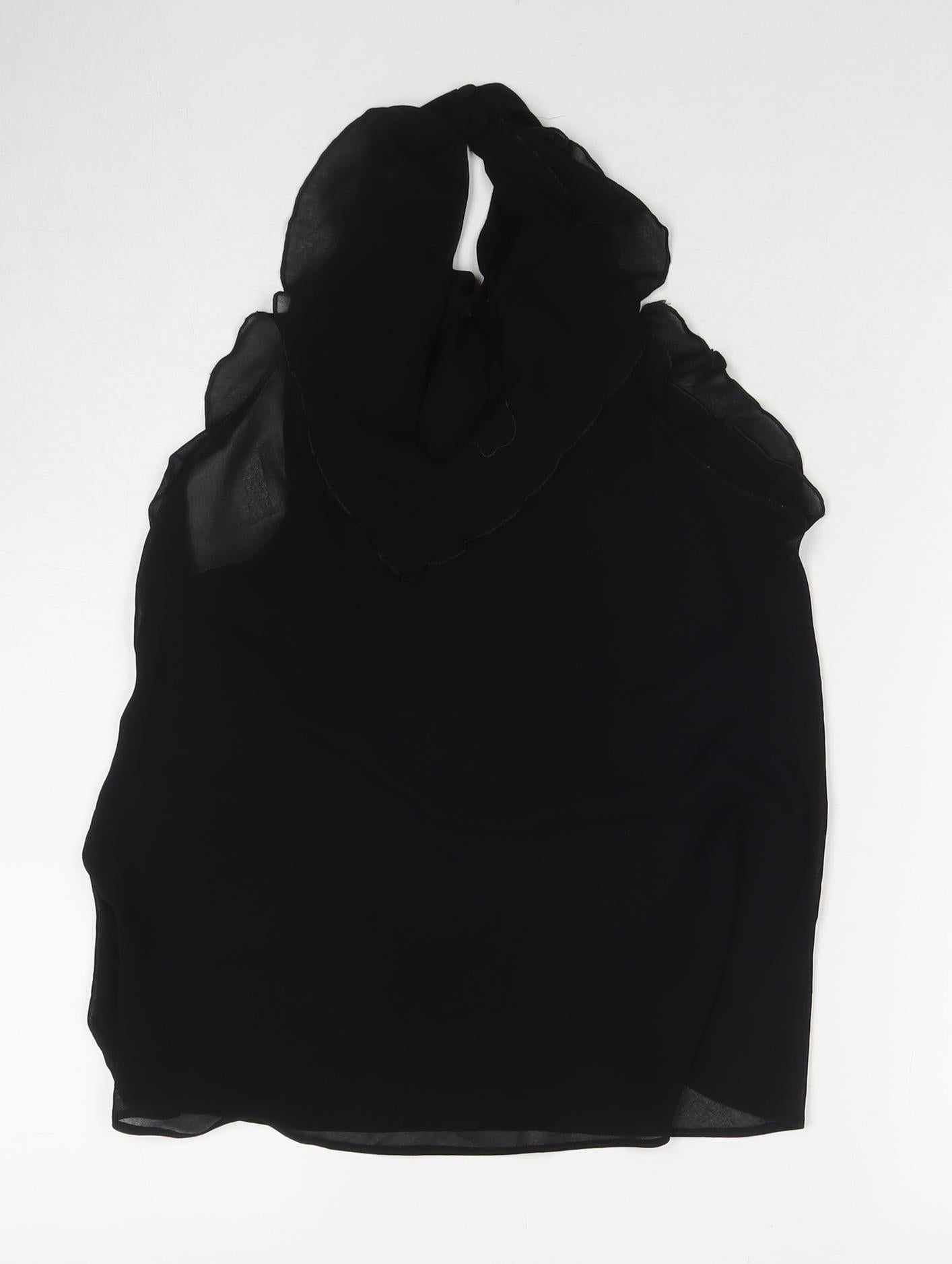 Miss Selfridge Womens Black Polyester Basic Tank Size 12 V-Neck