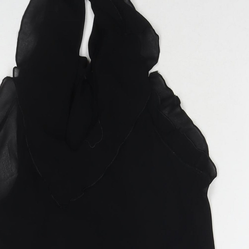 Miss Selfridge Womens Black Polyester Basic Tank Size 12 V-Neck