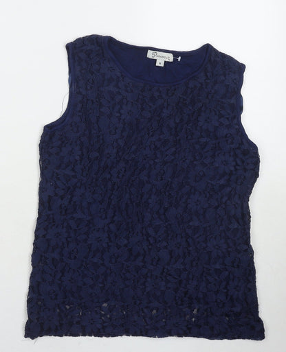 Womens UK Size M Paramour Blue Basic Tank