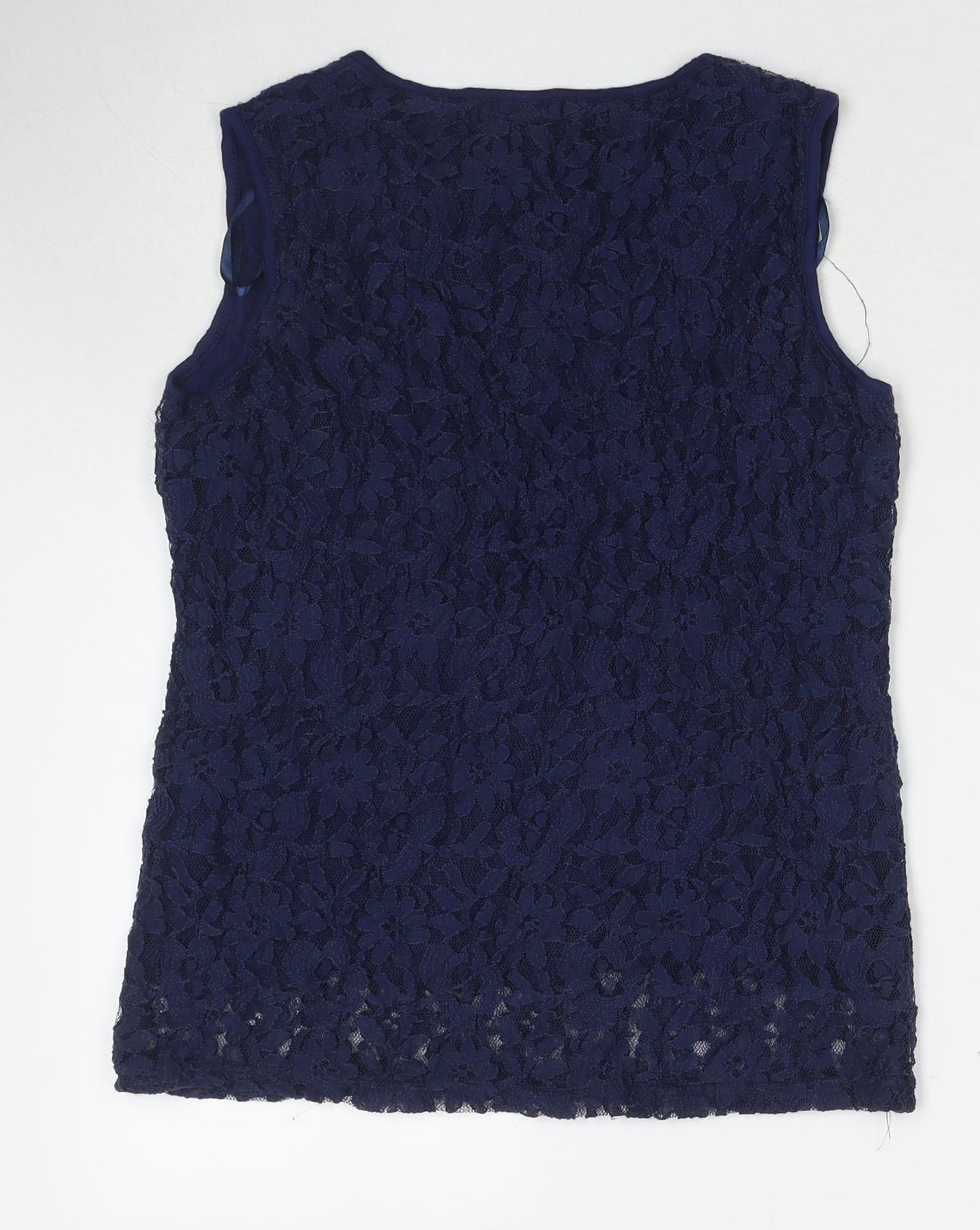 Womens UK Size M Paramour Blue Basic Tank