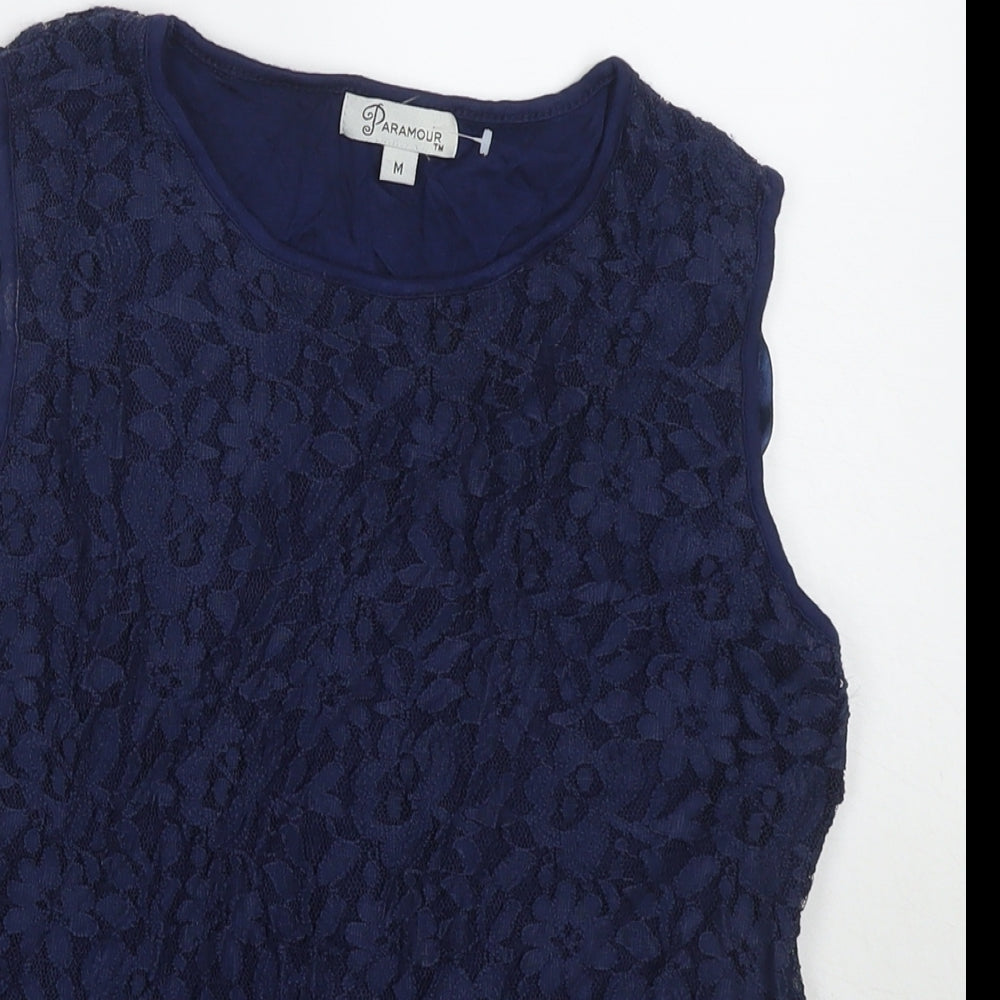 Womens UK Size M Paramour Blue Basic Tank