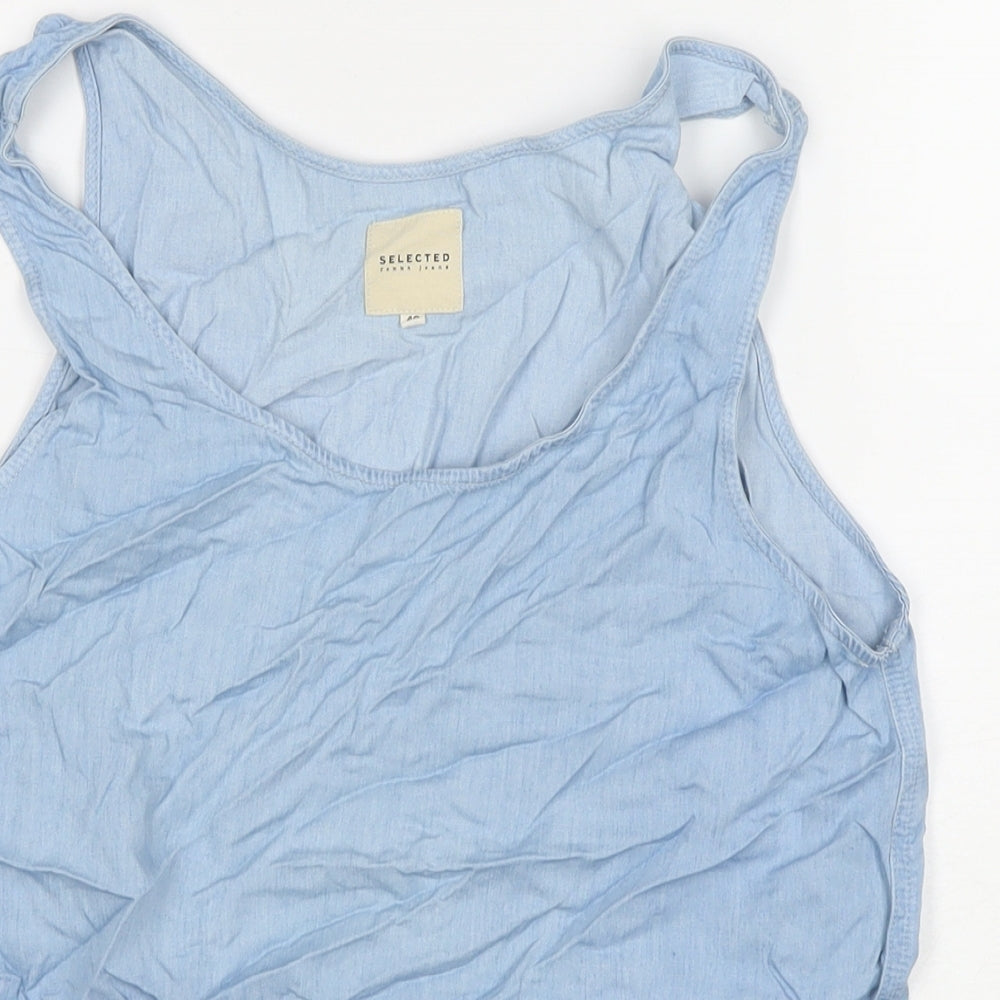 Womens UK Size 12 Selected Blue Basic Tank