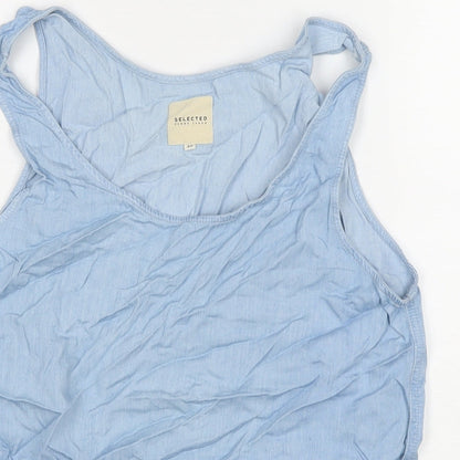 Womens UK Size 12 Selected Blue Basic Tank