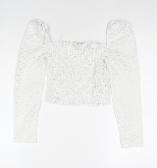 Womens UK Size 6 Topshop White Basic T-Shirt
