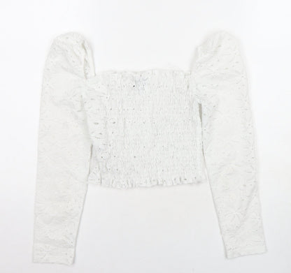 Womens UK Size 6 Topshop White Basic T-Shirt