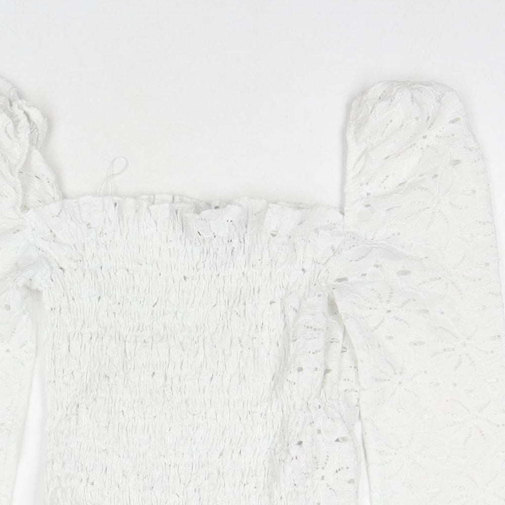 Womens UK Size 6 Topshop White Basic T-Shirt
