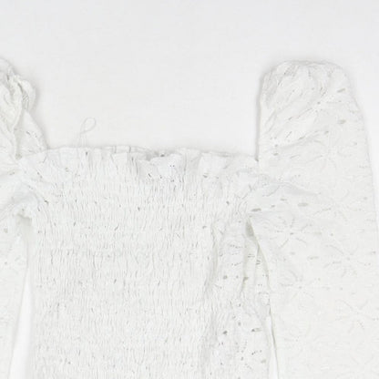 Womens UK Size 6 Topshop White Basic T-Shirt