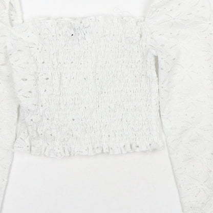 Womens UK Size 6 Topshop White Basic T-Shirt