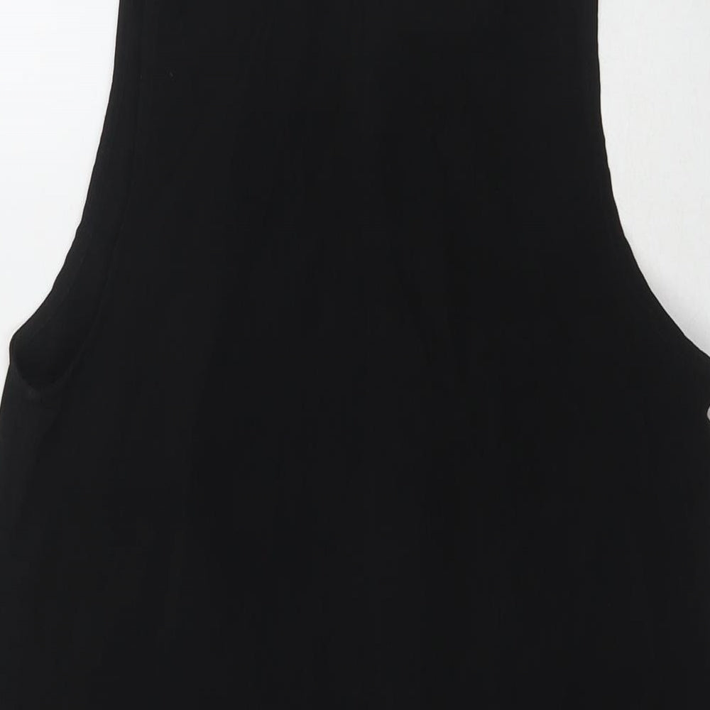 Womens UK Size 10 Reclaimed Vintage Black Basic Tank