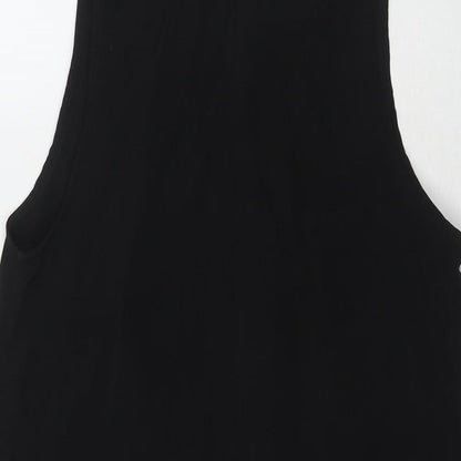 Womens UK Size 10 Reclaimed Vintage Black Basic Tank
