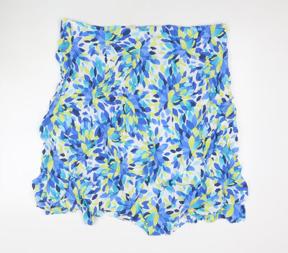 M&Co Womens Blue Geometric Viscose A-Line Skirt Size 28