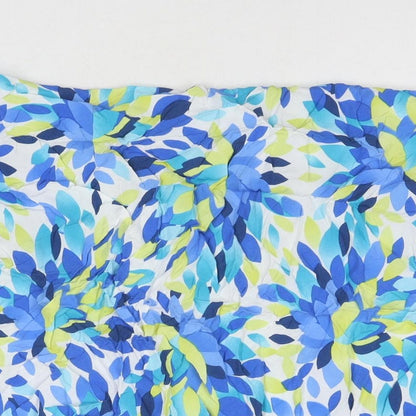 M&Co Womens Blue Geometric Viscose A-Line Skirt Size 28