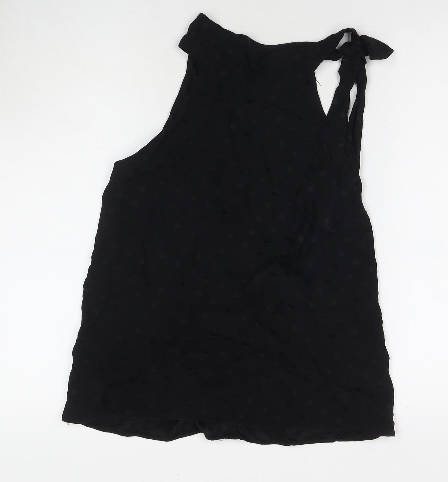 Womens UK Size XS Mango Black Basic Blouse