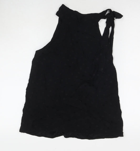 Womens UK Size XS Mango Black Basic Blouse