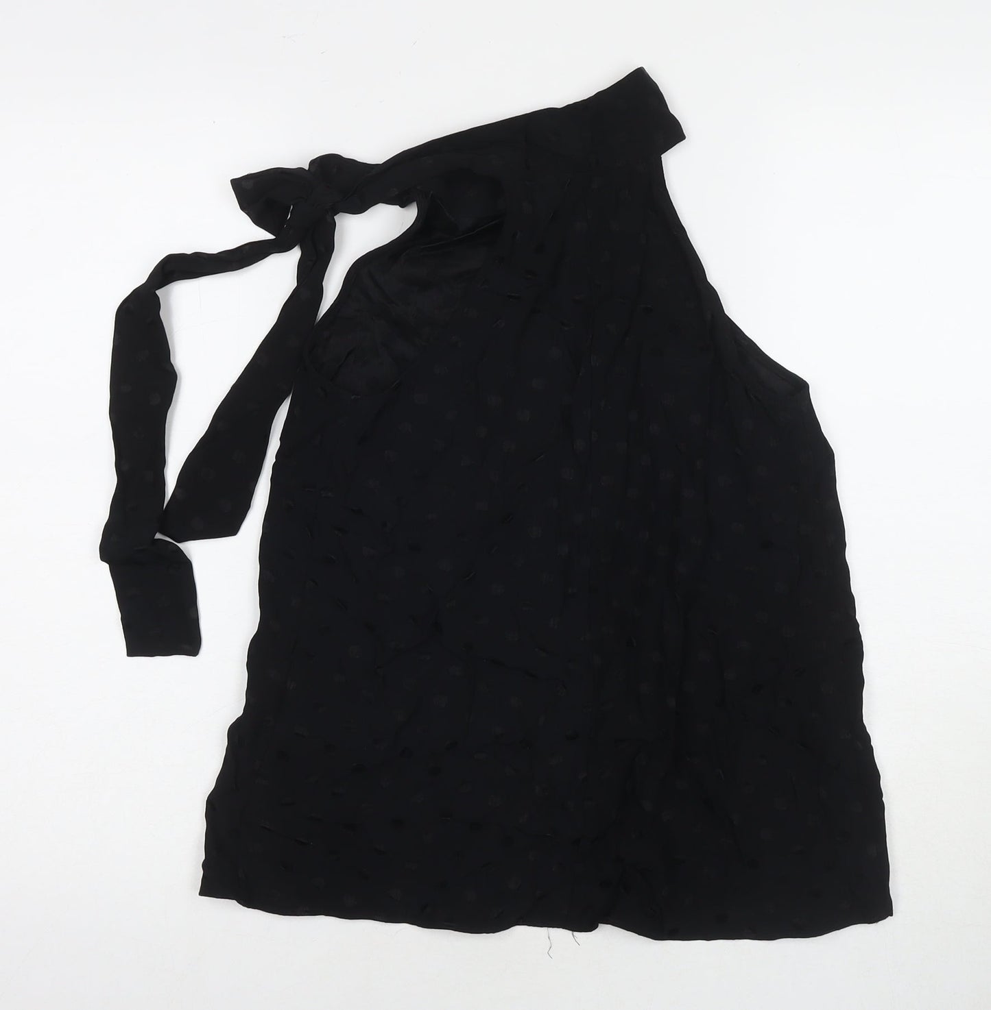 Womens UK Size XS Mango Black Basic Blouse