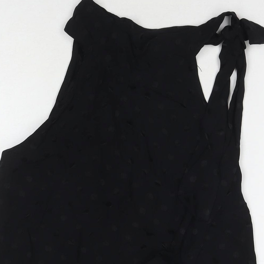 Womens UK Size XS Mango Black Basic Blouse