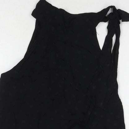 Womens UK Size XS Mango Black Basic Blouse