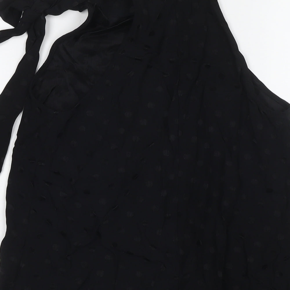 Womens UK Size XS Mango Black Basic Blouse