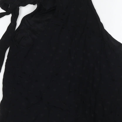 Womens UK Size XS Mango Black Basic Blouse