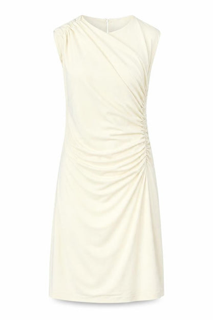 Zara Womens Ivory Polyester A-Line Size M Round Neck Zip
