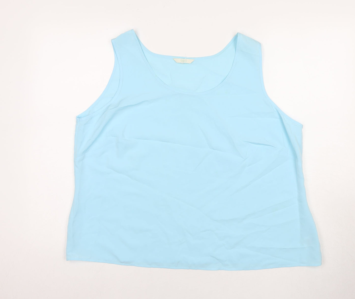 Womens UK Size 22 Marks and Spencer Blue Basic Tank