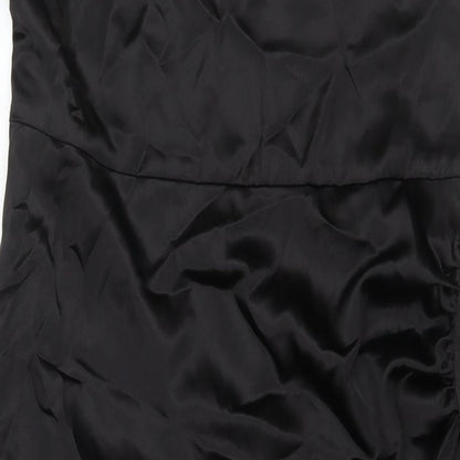 Zara Womens Black Polyester A-Line Size XL Square Neck Pullover - Side Slit(s)