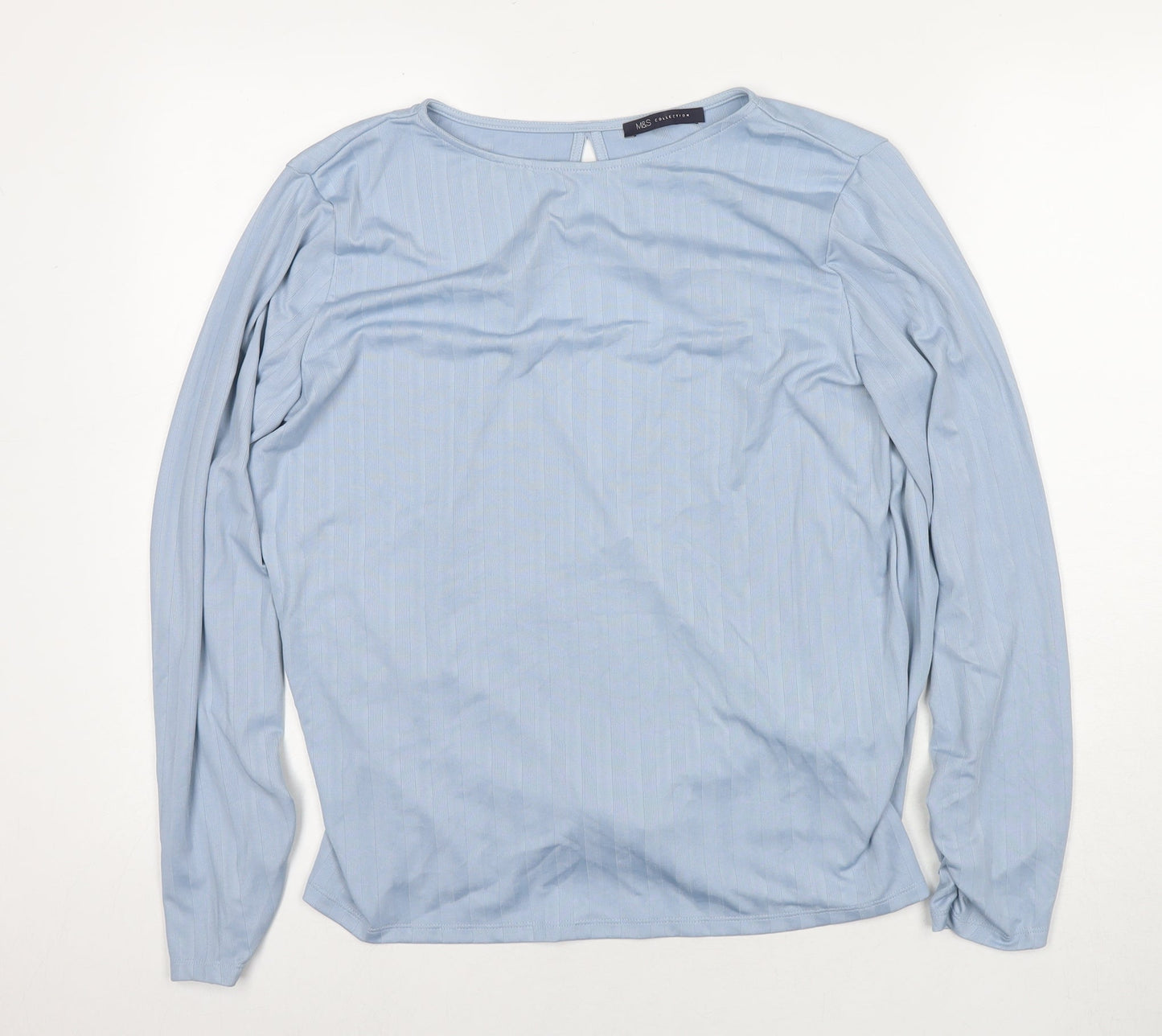 Womens UK Size 14 Marks and Spencer Blue Basic Blouse
