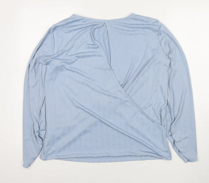 Womens UK Size 14 Marks and Spencer Blue Basic Blouse