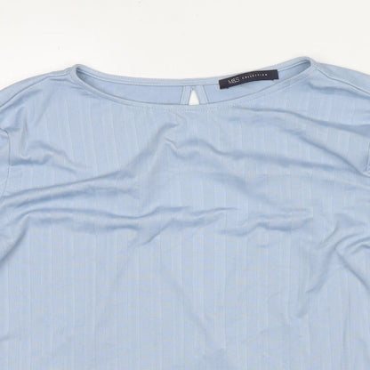 Womens UK Size 14 Marks and Spencer Blue Basic Blouse