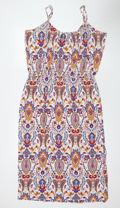 South Womens Multicoloured Paisley Polyester Maxi Size 18 Round Neck Pullover