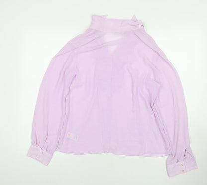 Womens UK Size 16 Marks and Spencer Purple Basic Button-Up
