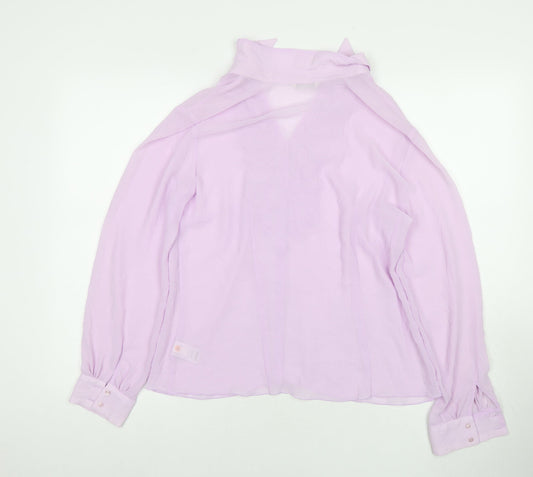 Womens UK Size 16 Marks and Spencer Purple Basic Button-Up