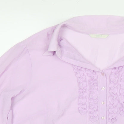 Womens UK Size 16 Marks and Spencer Purple Basic Button-Up
