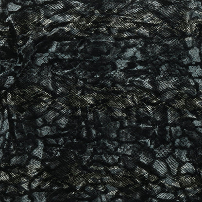 Mantles Womens Grey Animal Print Polyester Basic Button-Up Size M Round Neck - Snake Pattern