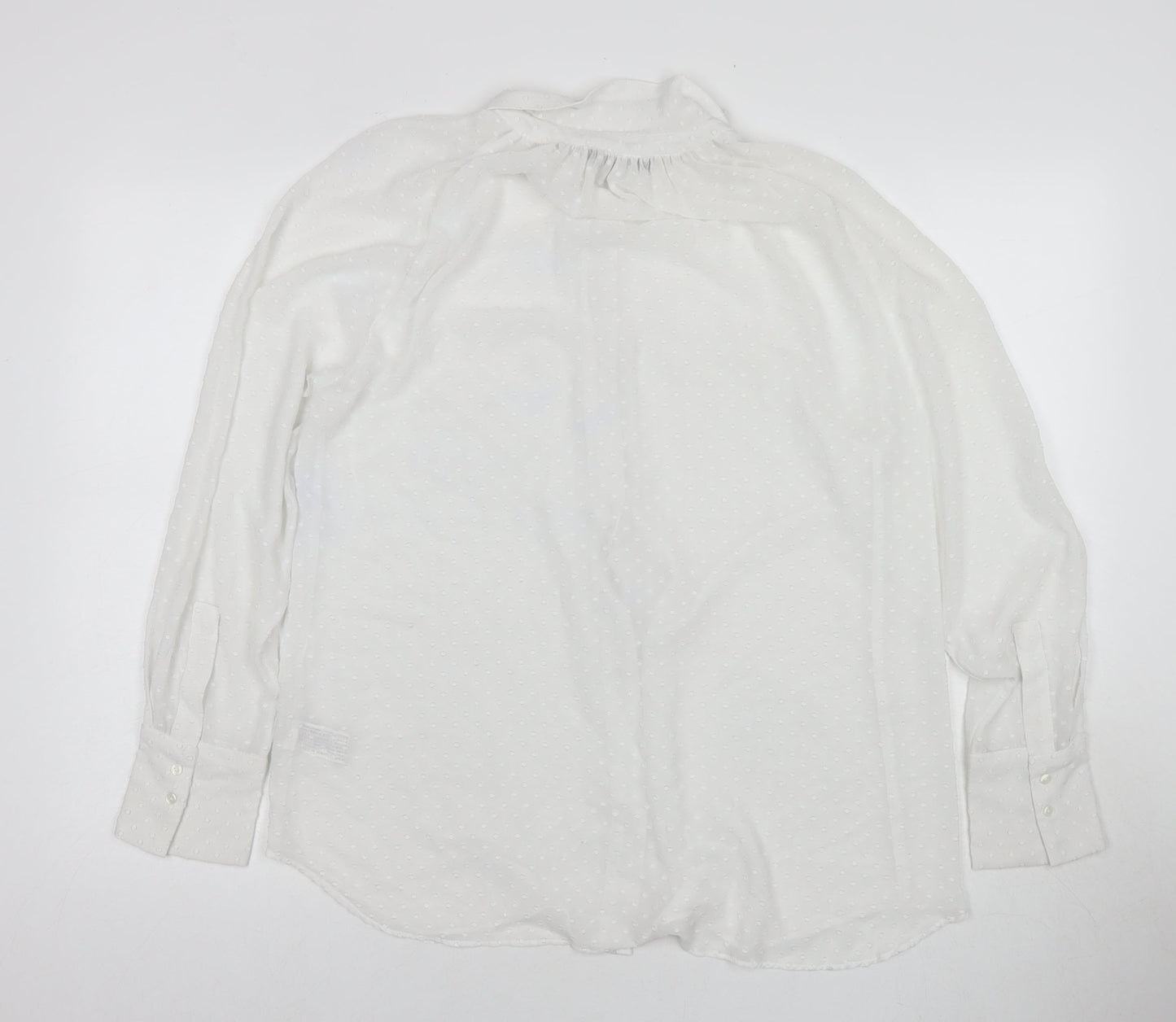 Womens UK Size M Zara White Basic Button-Up